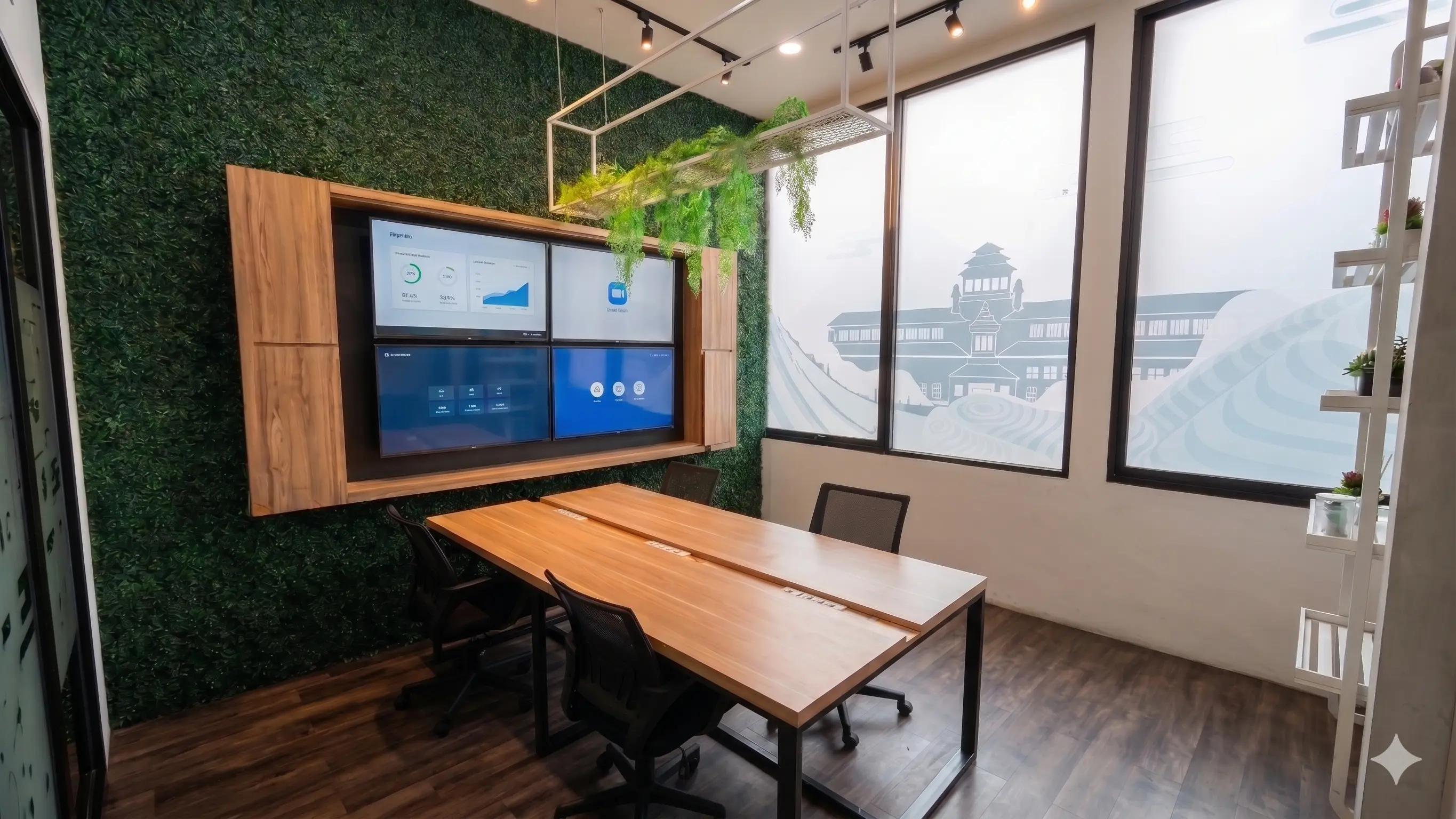 DDP Holding Room lobby with modern sofas and meeting area